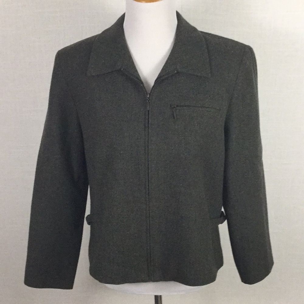 Vintage Pendleton zip-front blazer olive green